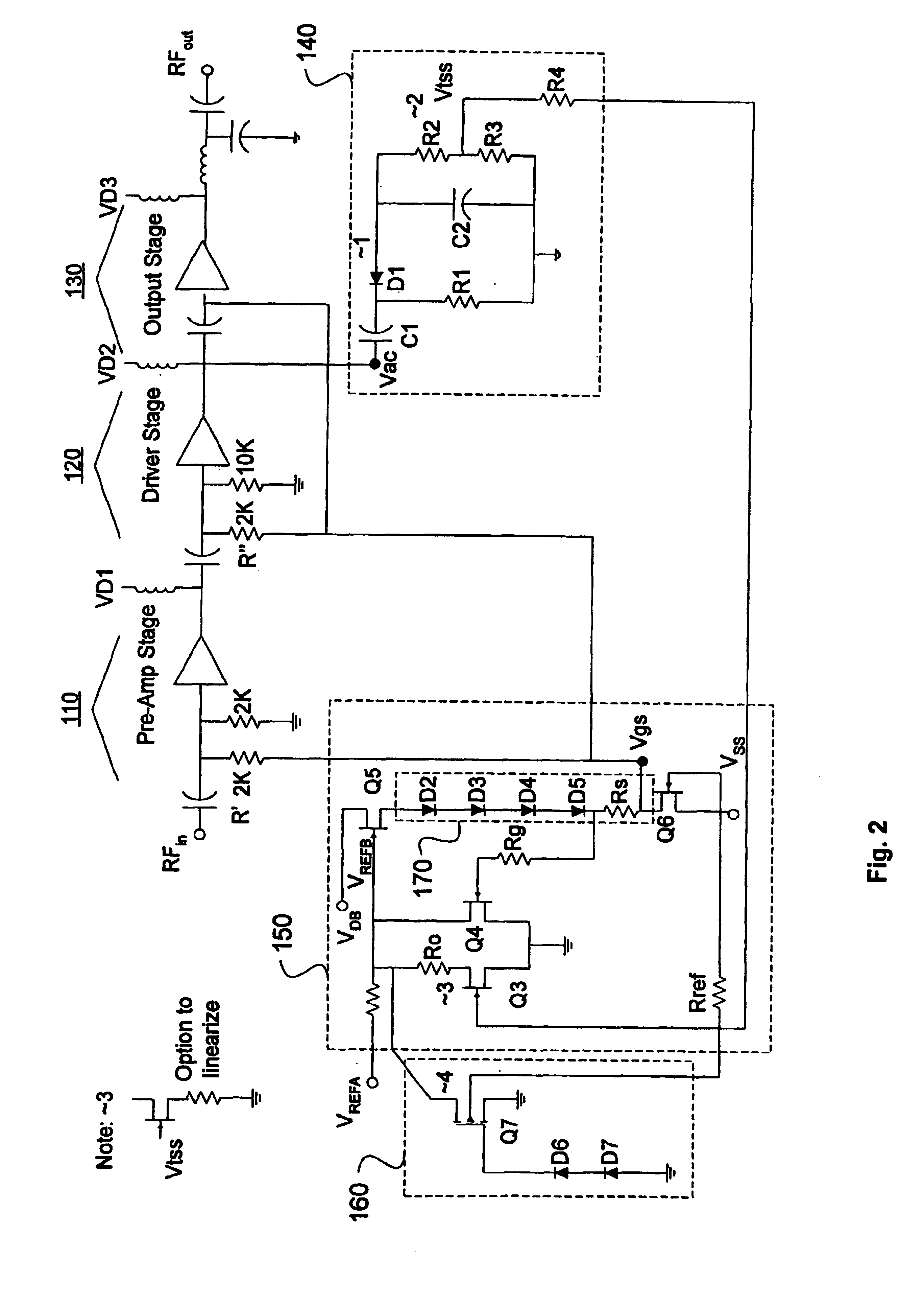 Low bias current/temperature compensation current mirror for linear power amplifier