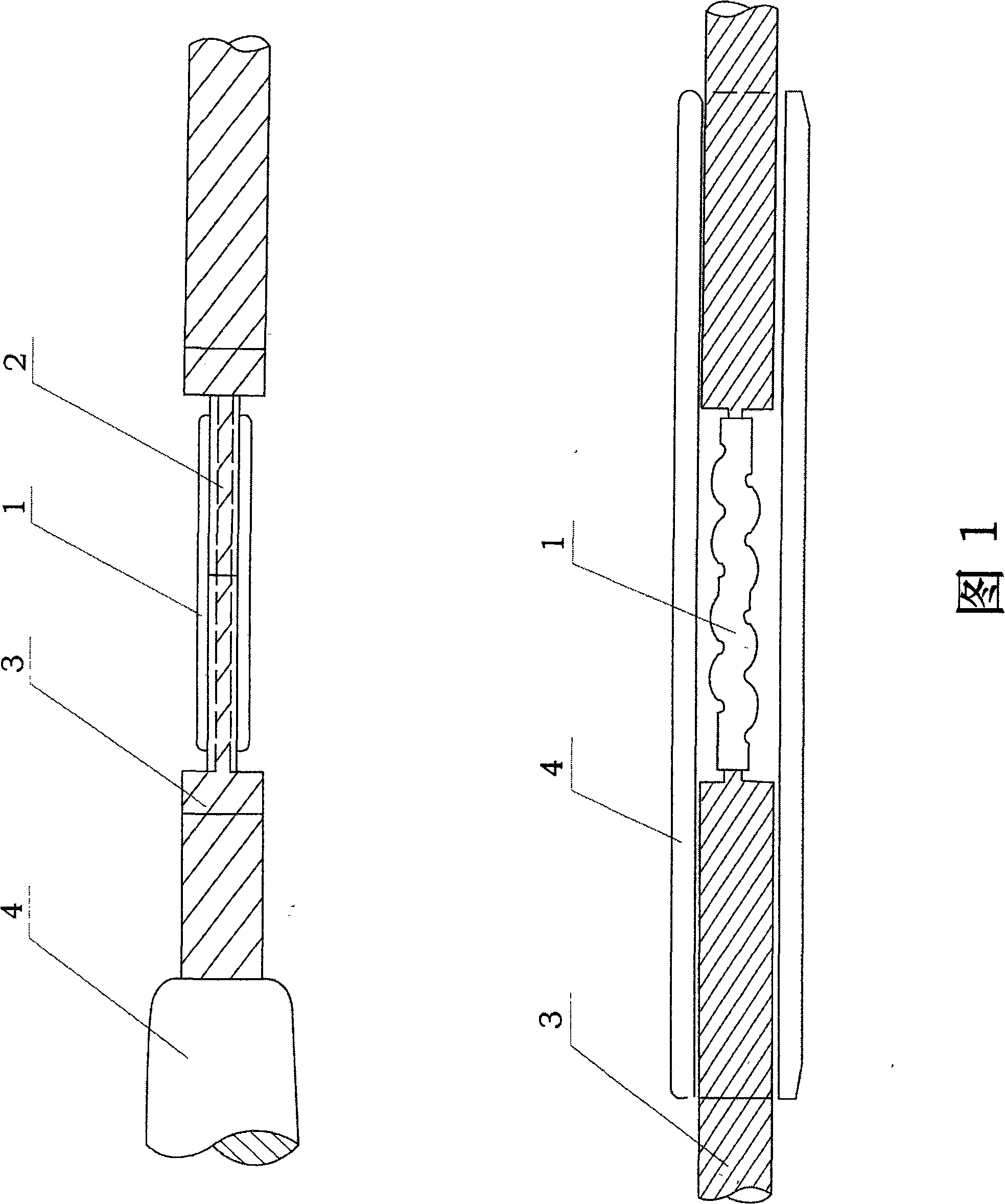 W type connecting method of high-voltage conductive wire