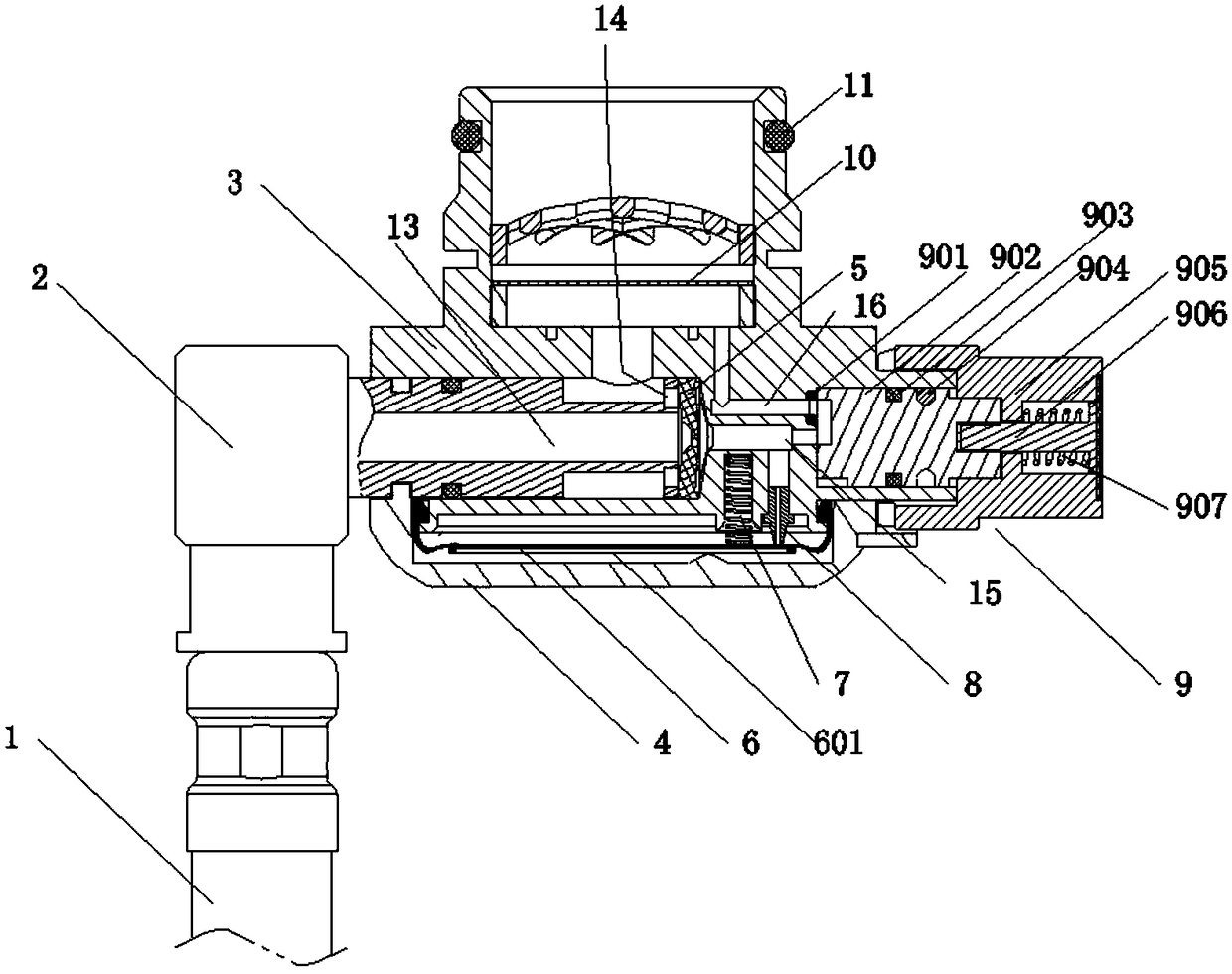 Air supply valve with diaphragm substrate as positive pressure lever structure in novel medium pressure bypass structure