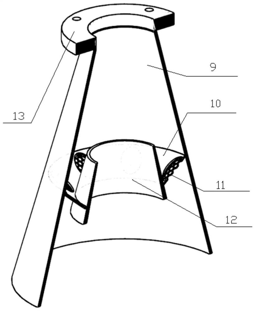 A straight tapered draft tube with elliptical and regular hexagonal grids