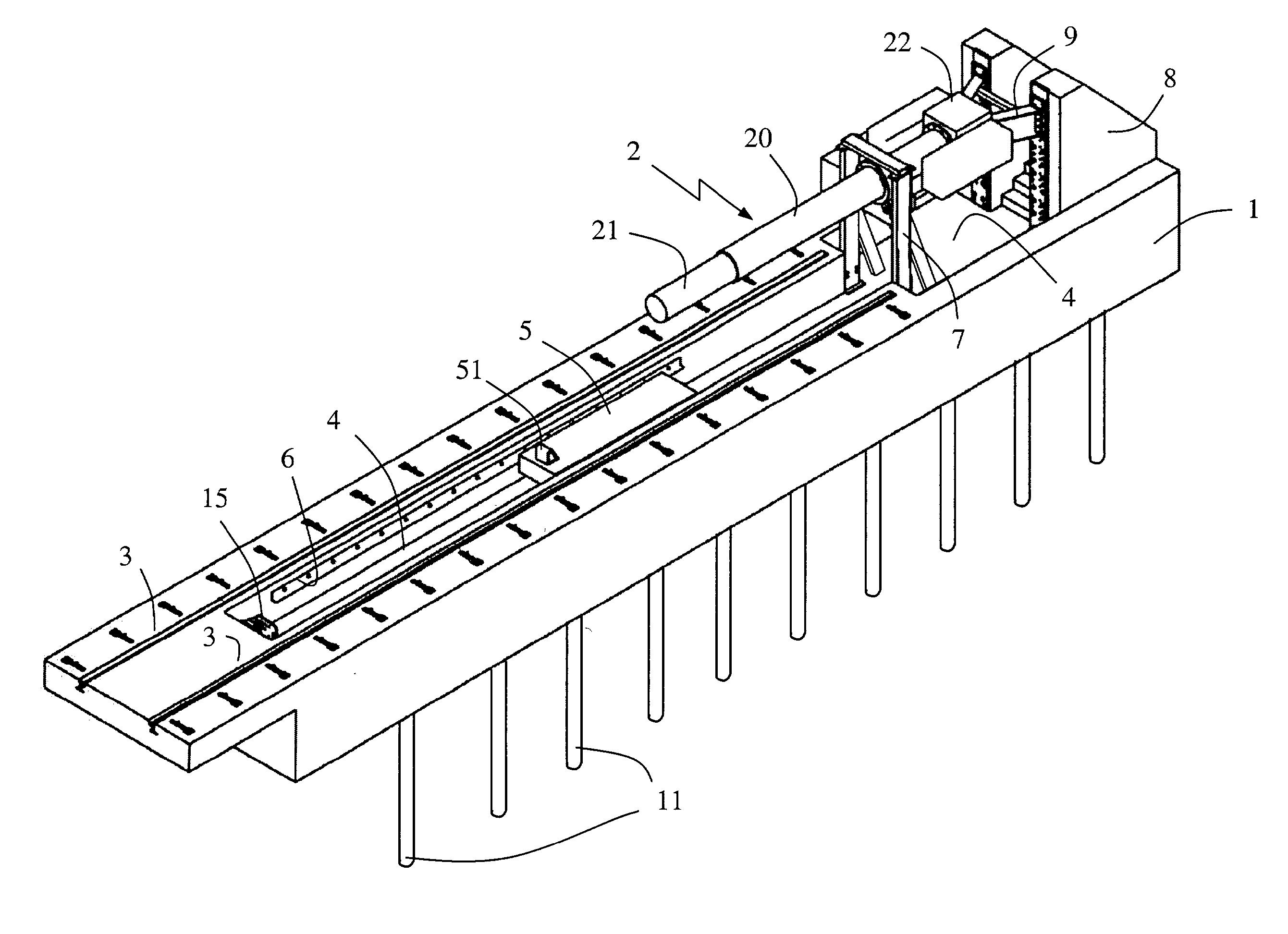 Apparatus for performing mechanical tests on structures