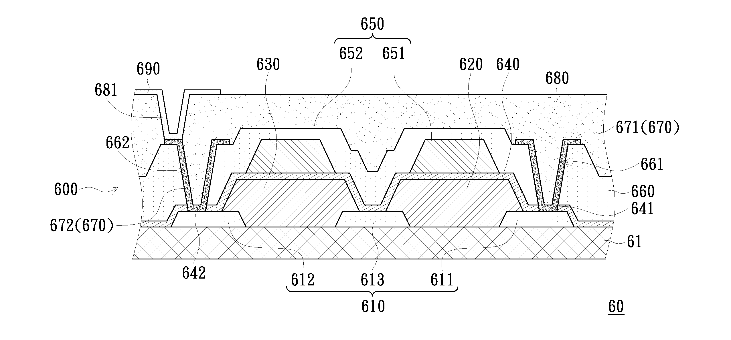 Thin film transistor substrate and display device having same