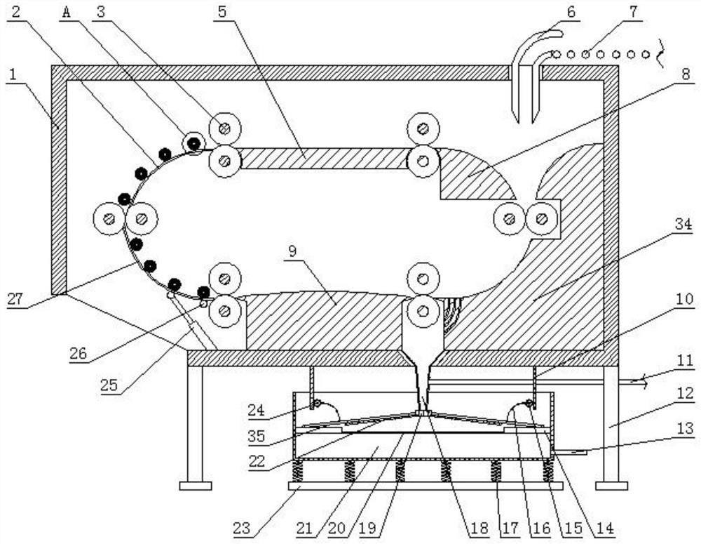 Water squeezing device for leather processing