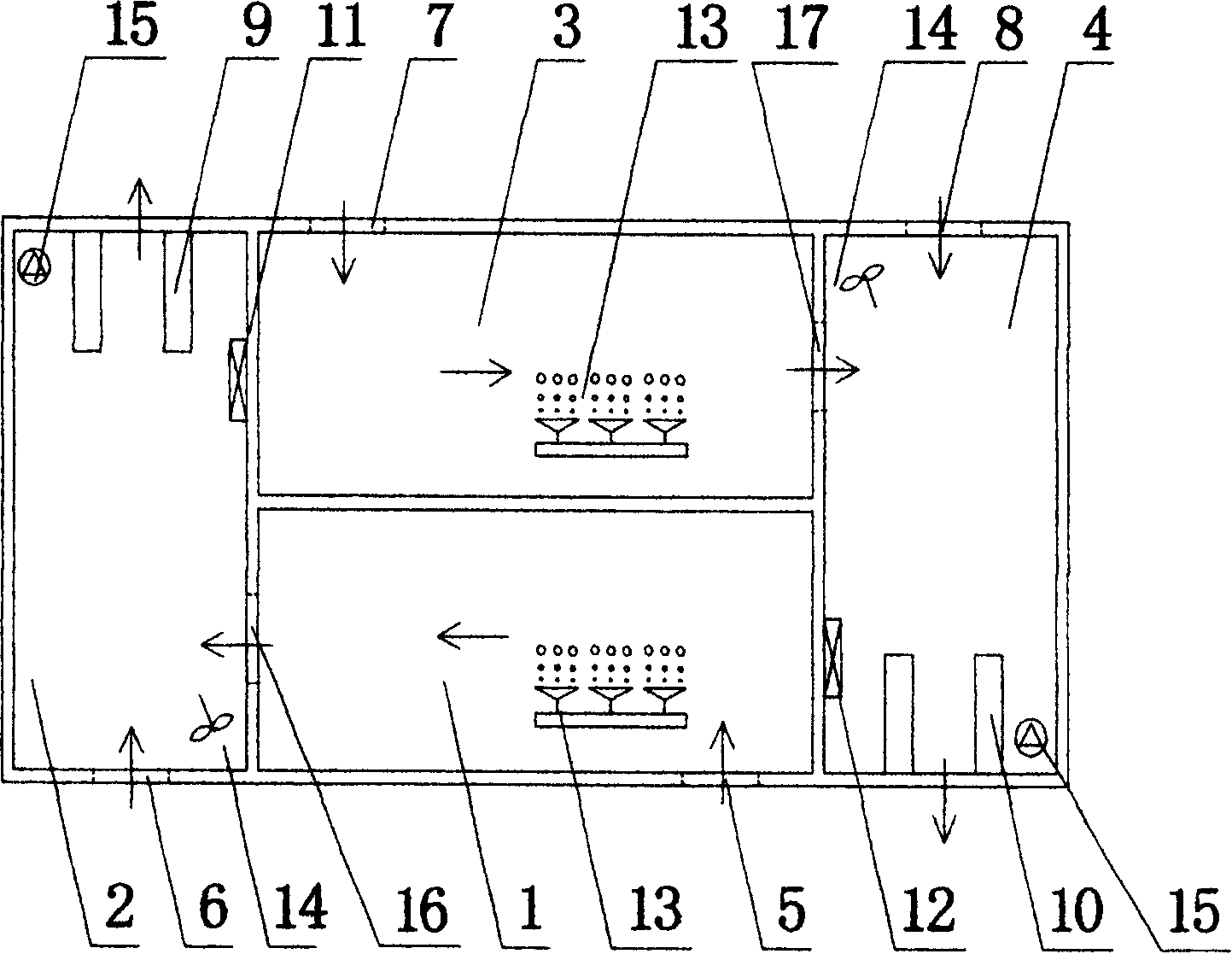 Waste water treating process of circulation sequence batched active sludge and its active sludge reactor