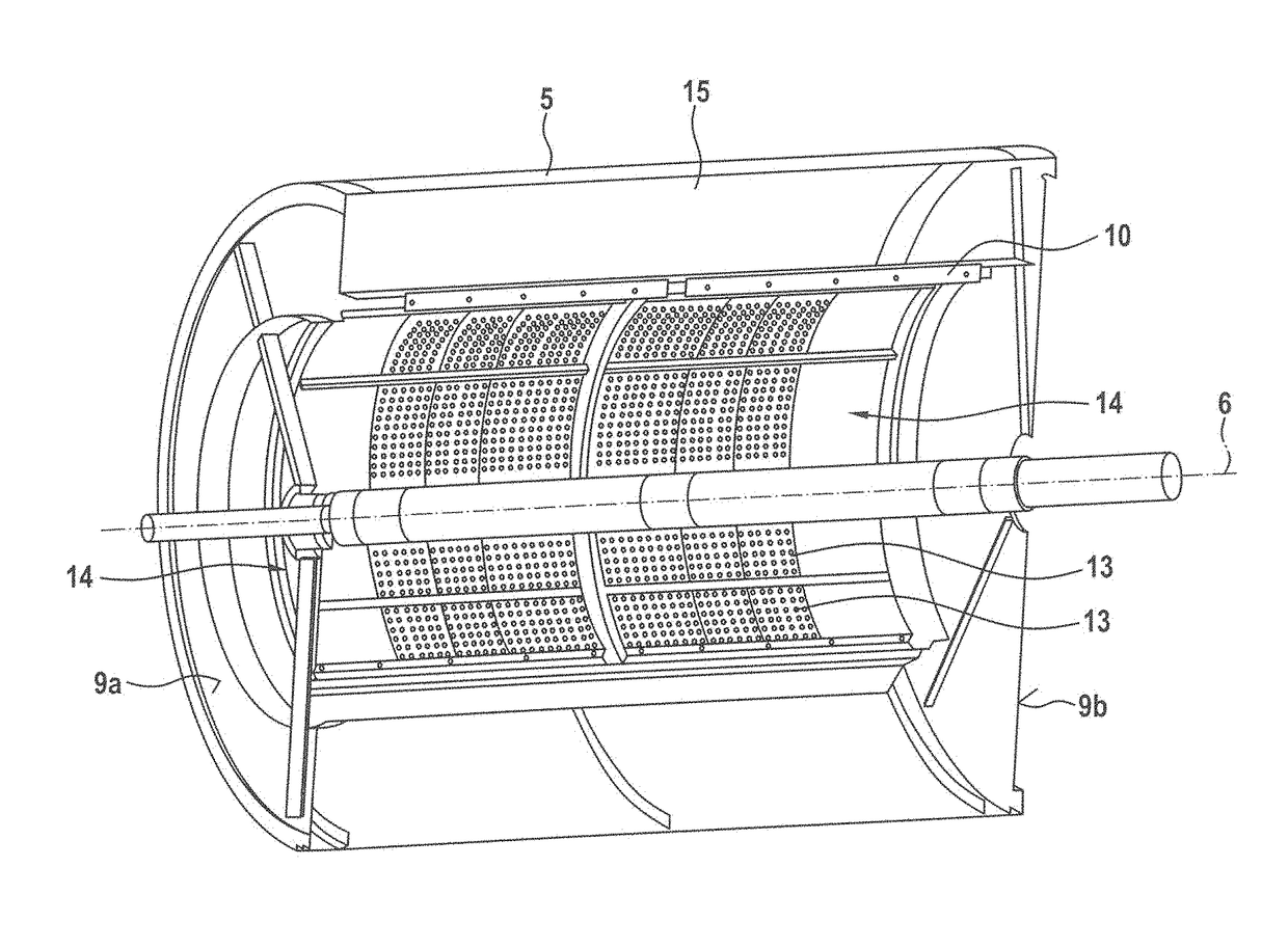 Device and method for thermally treating a continuous web of textile material