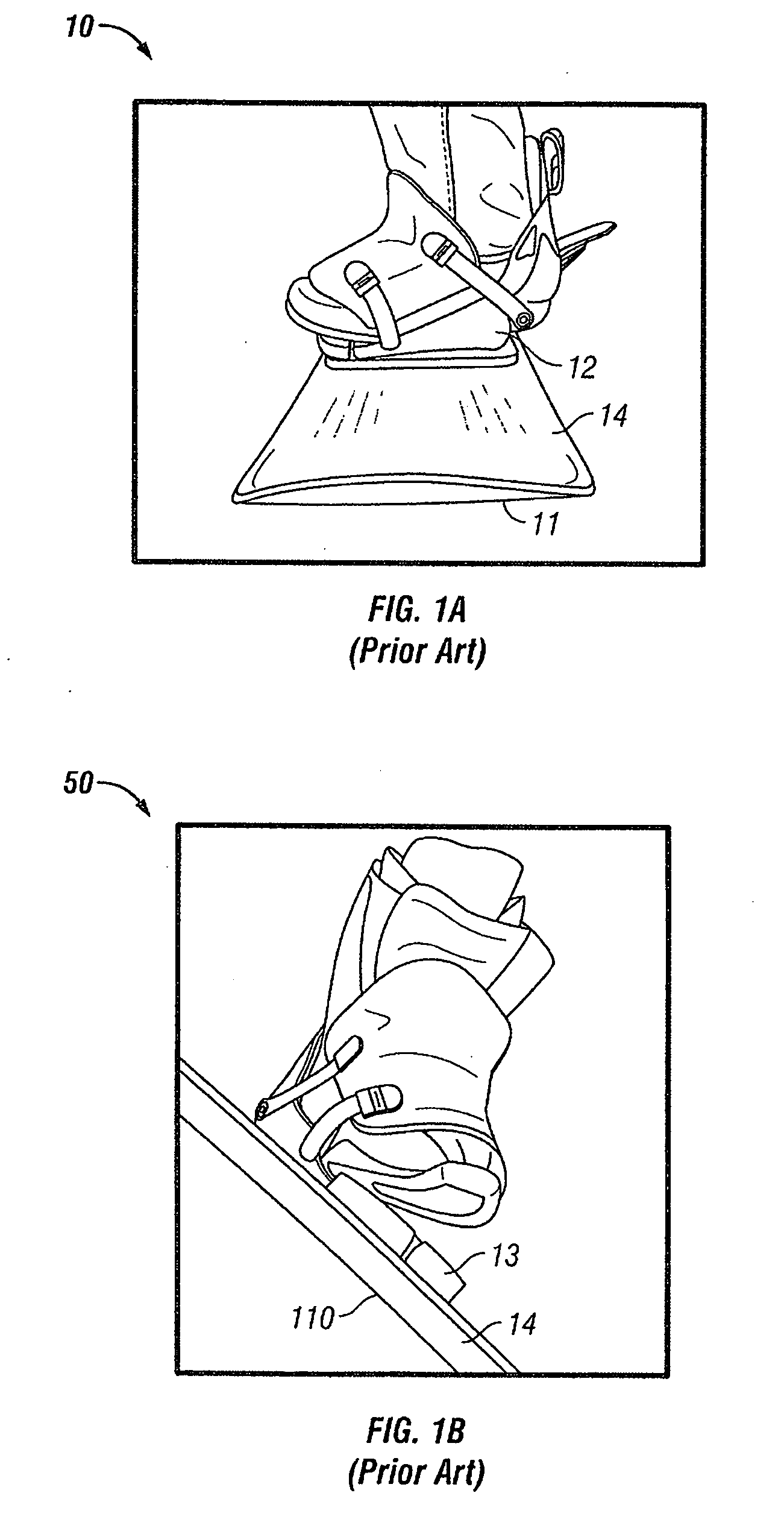 Hinged rotatable binding system for snowboards