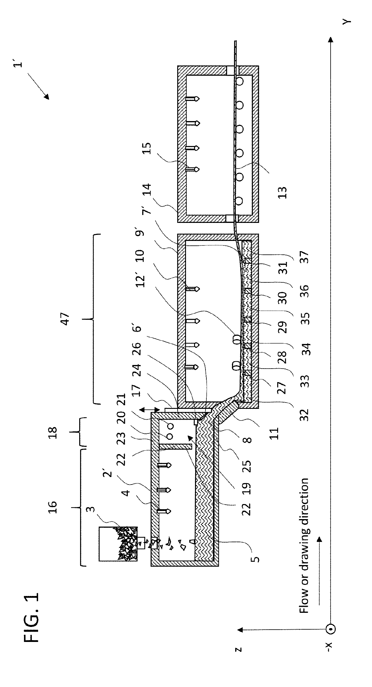 Thin glass substrate, method and apparatus for its production