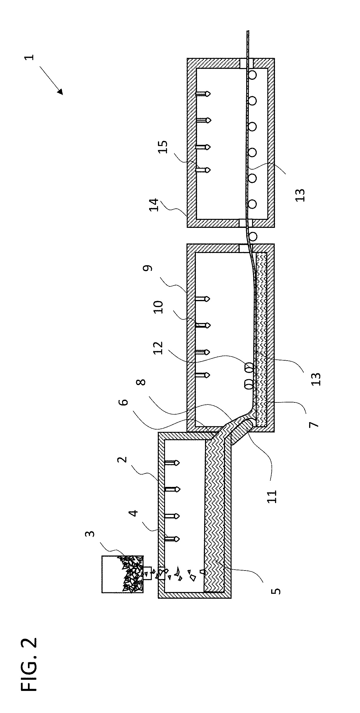 Thin glass substrate, method and apparatus for its production