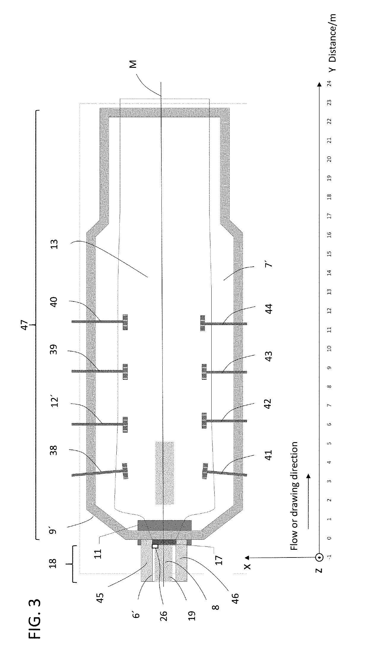 Thin glass substrate, method and apparatus for its production