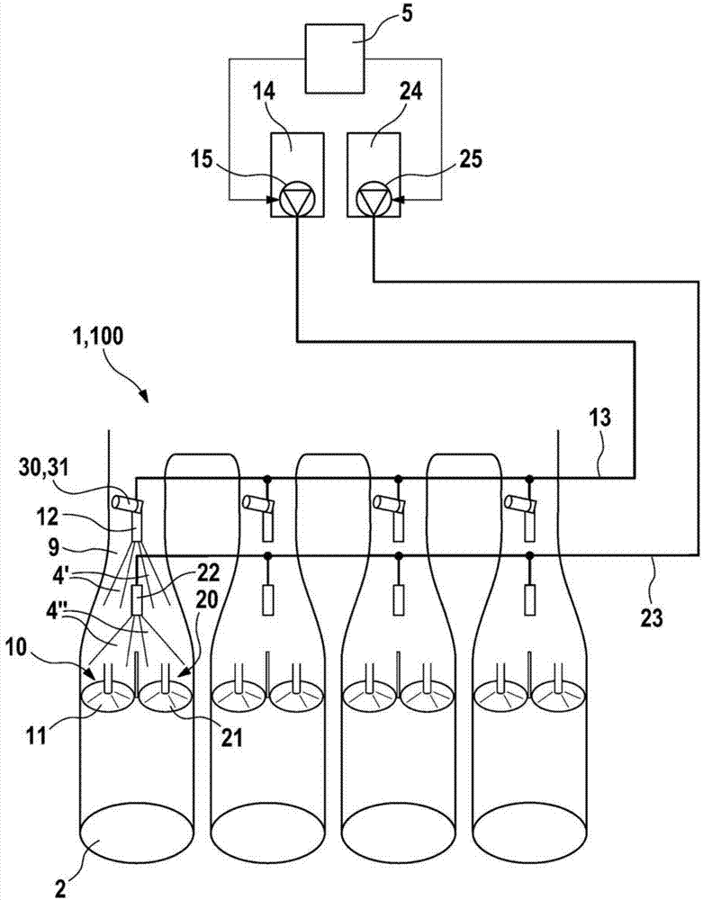 Injection device, internal combustion engine, and method for operating an internal combustion engine
