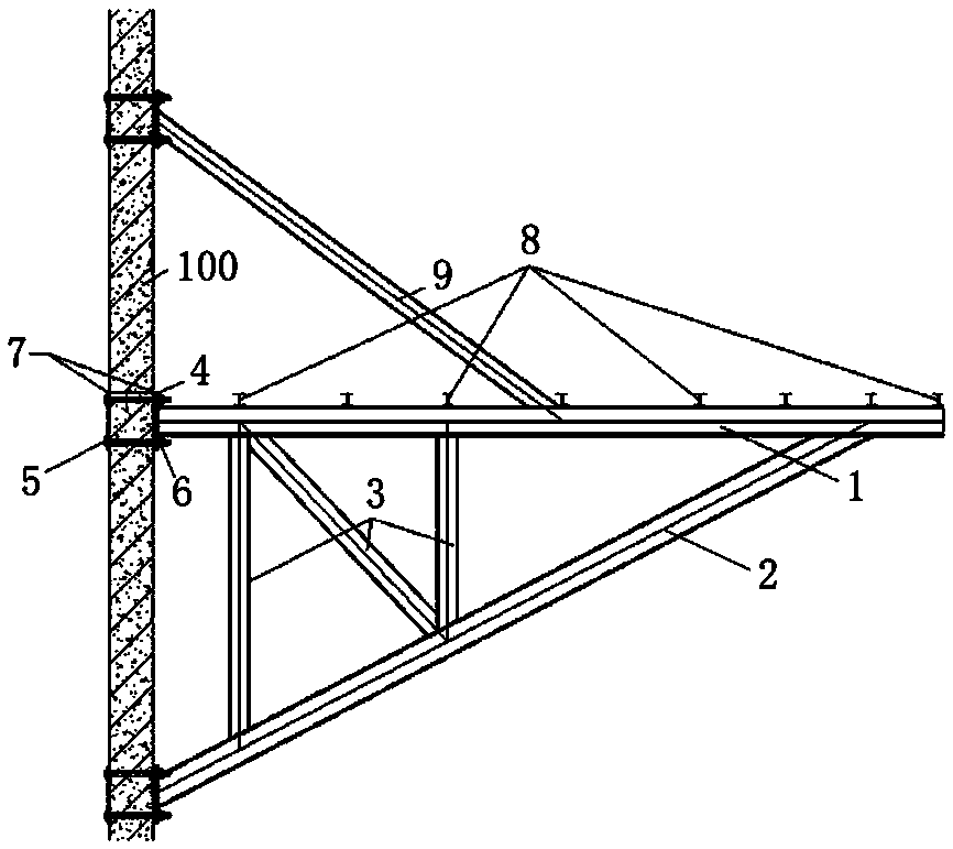 Safe construction method of cantilever platform on cylinder body structure