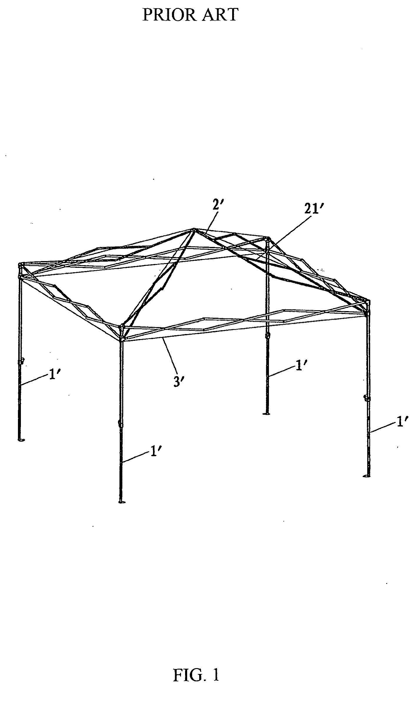 Collapsible tent frame with retractable eaves