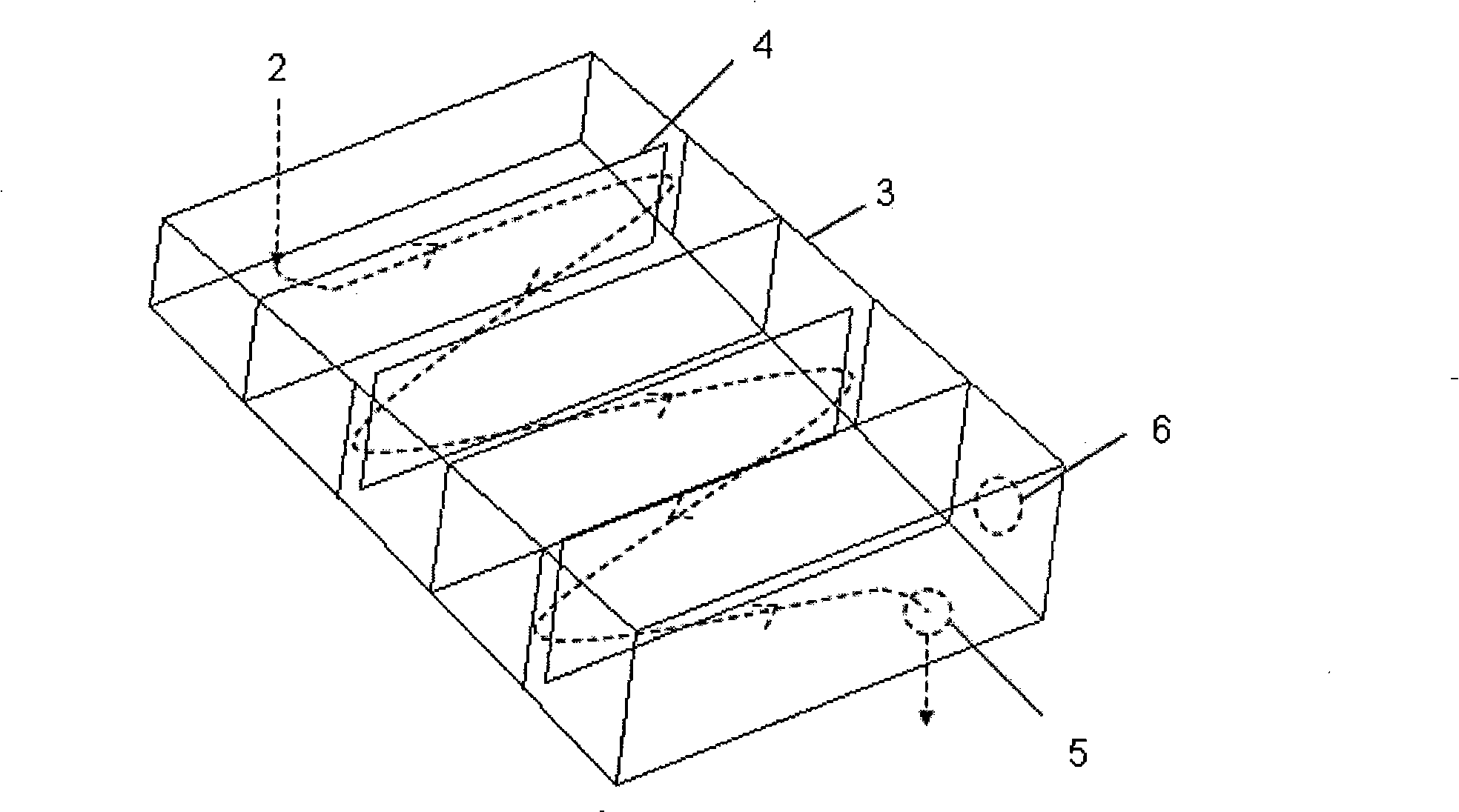 Tridimensional gravity-flow type sewage processor