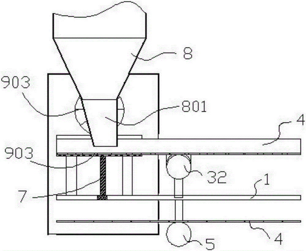 Dustproof transport device for discharging opening for accurate grinding of lime