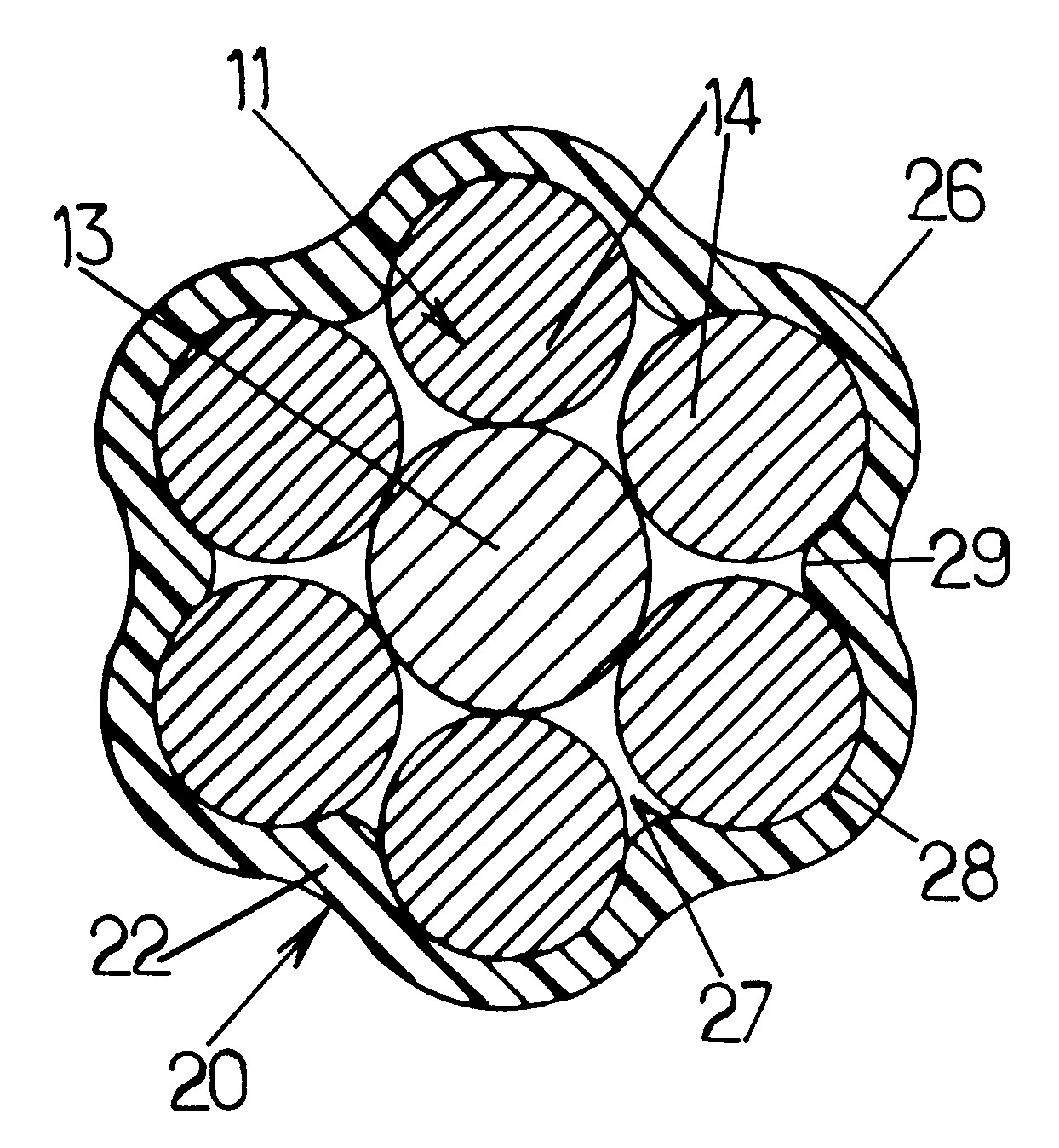 Cable with parallel wires for building work structure, anchoring for said cable, and anchoring method