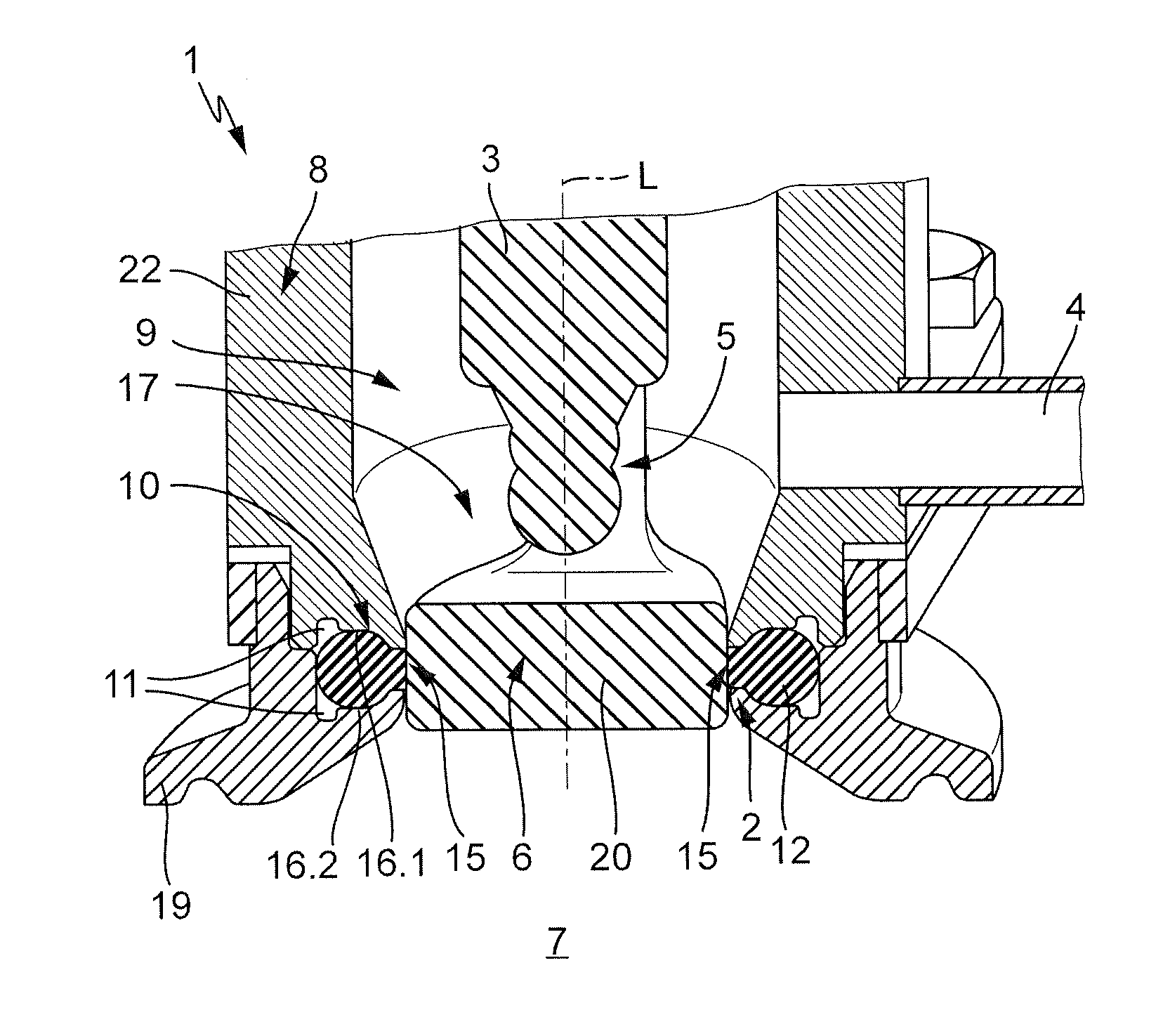 Sealing system and retractable assembly including such