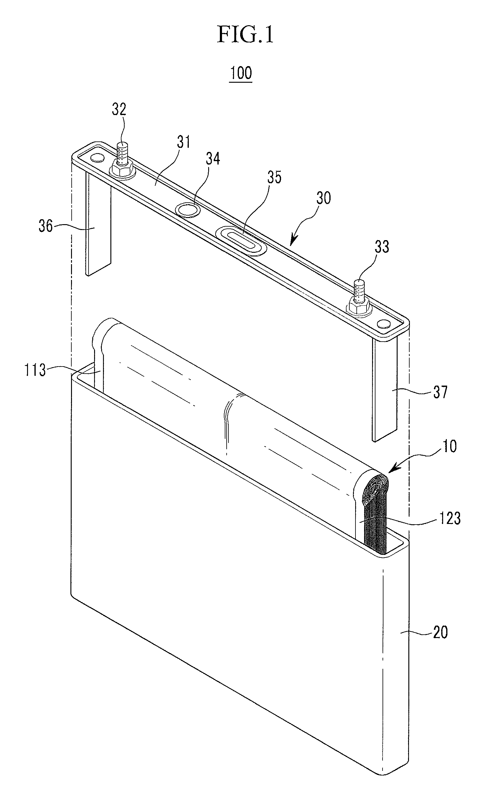Rechargeable battery with larger curved ends having different radius of curvature