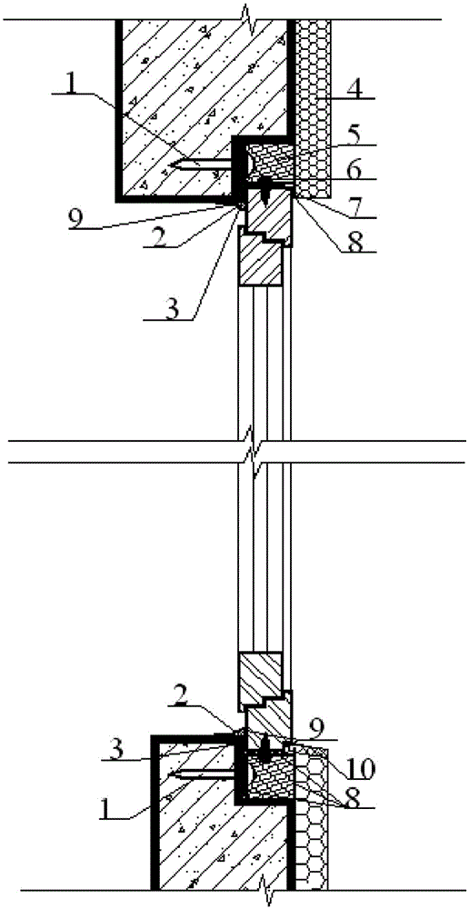 Outer window structure suitable for passive-type low-energy-consumption buildings and installation method thereof