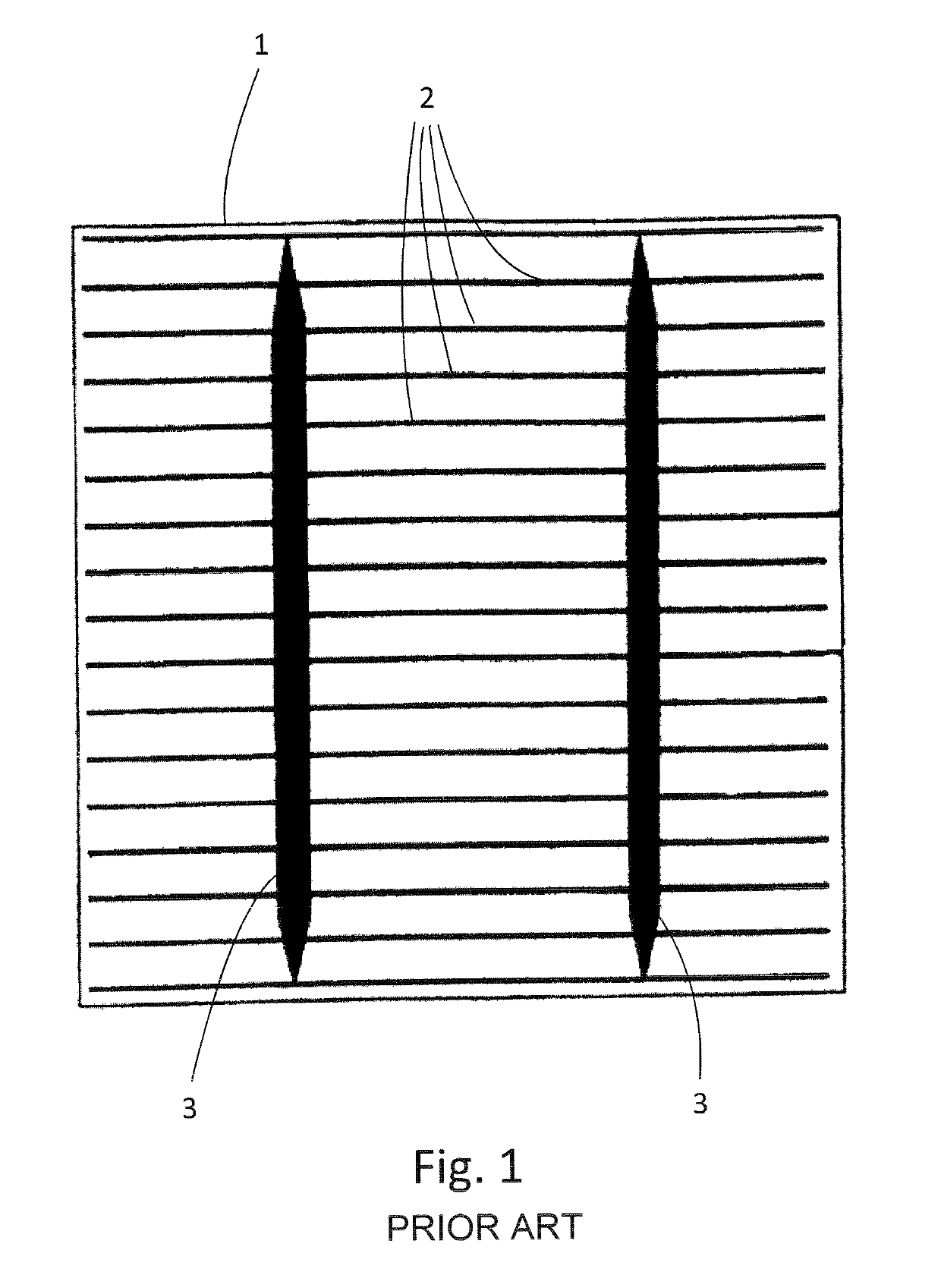 Photovoltaic cell having discontinuous conductors