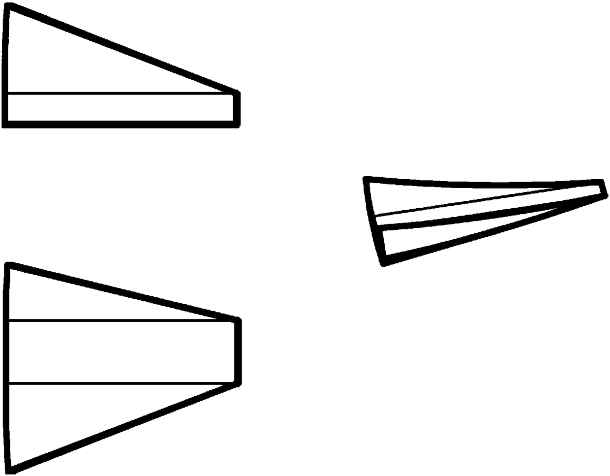 Three-hull planing boat provided with groove channel wave suppression plate