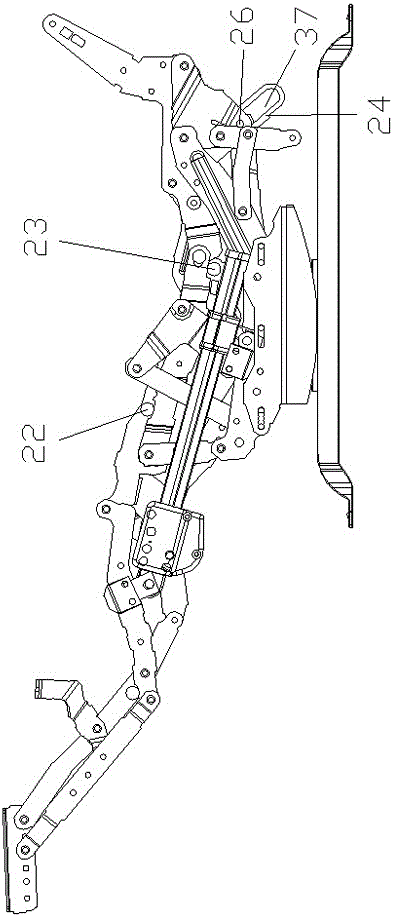 An electromechanical stretching device for a movable sofa