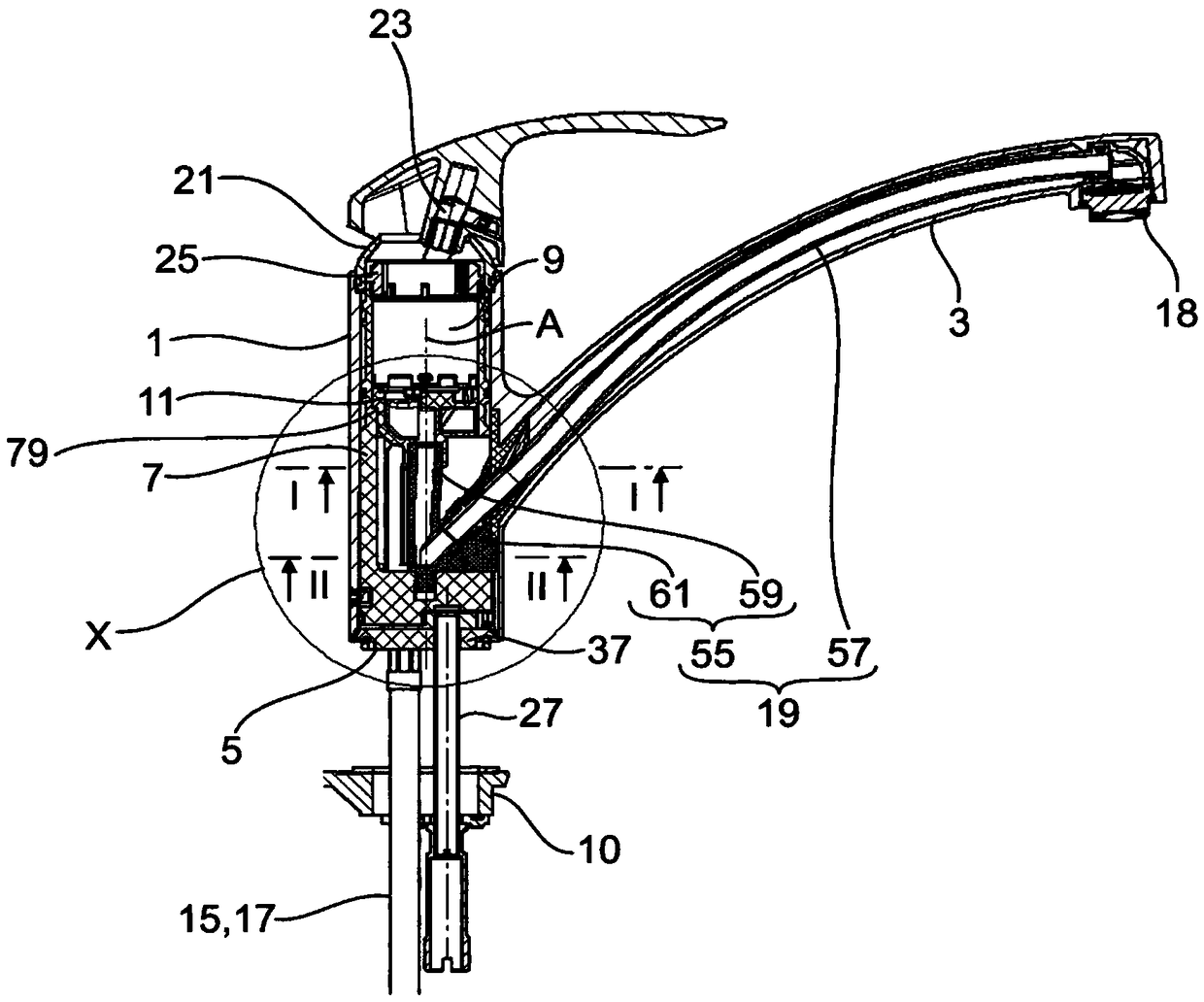 Faucet with swivel spout