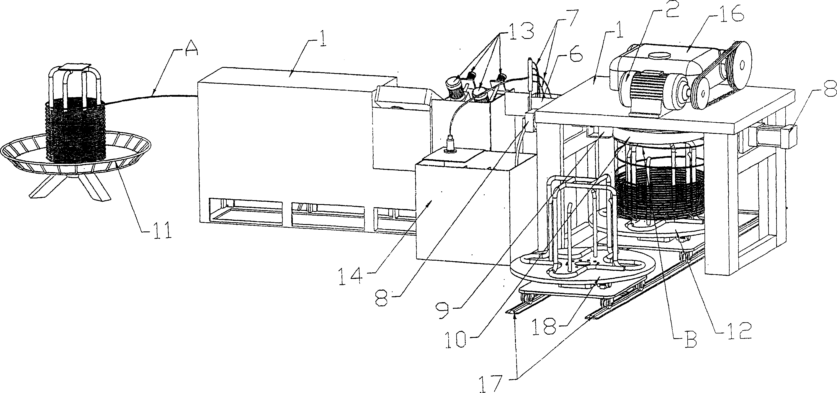 Iron wire rust cleaning-wire drawing combination apparatus and its working method