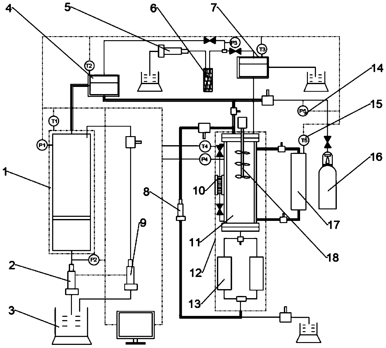 High-temperature high-pressure fluid solid-phase deposition simulation device