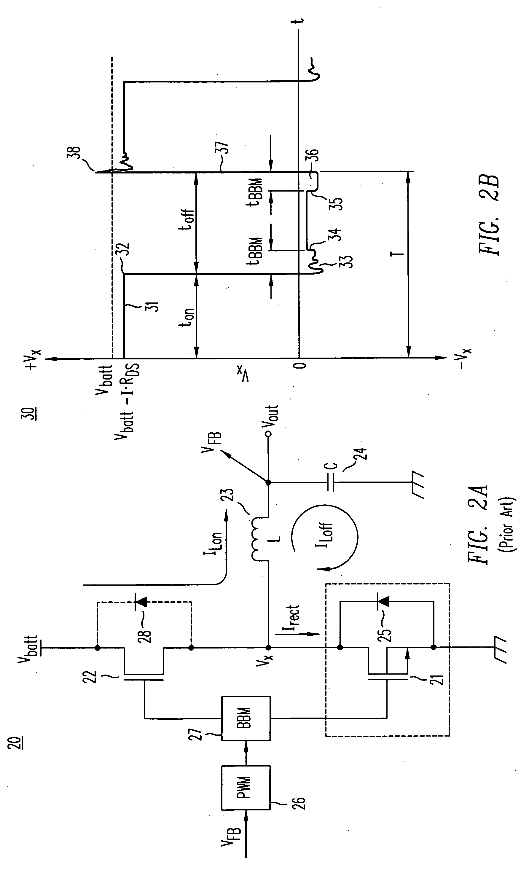 Step-down switching regulator with freewheeling diode