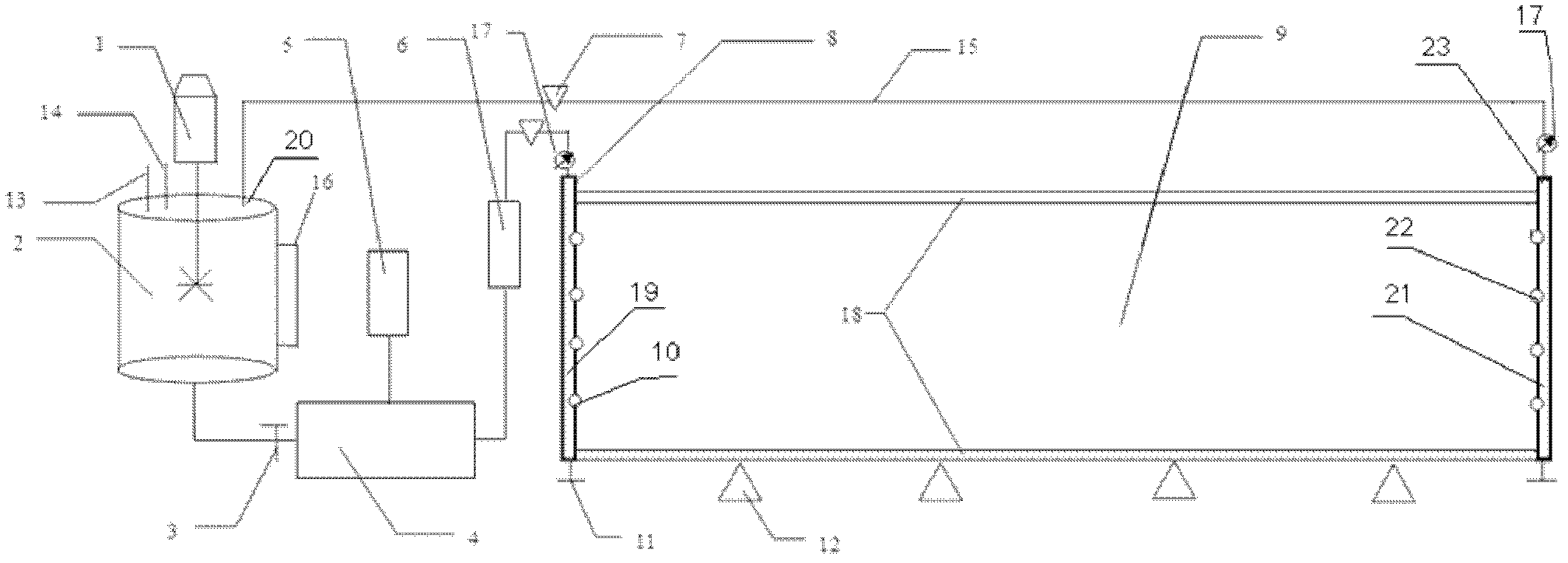 Experimental device for simulating spreading of propping agent in crack and application thereof