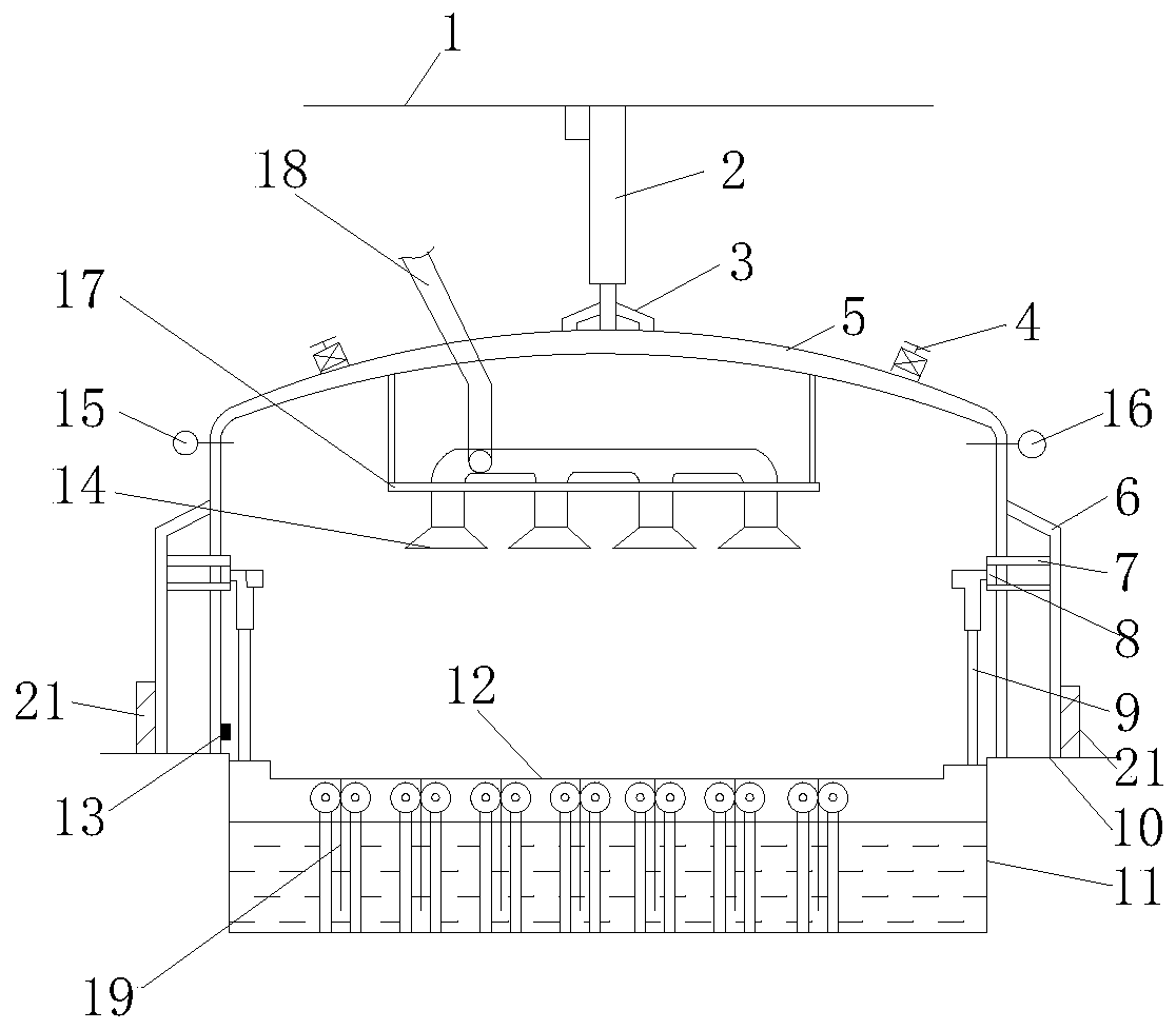 An automatic filter cloth cleaning device