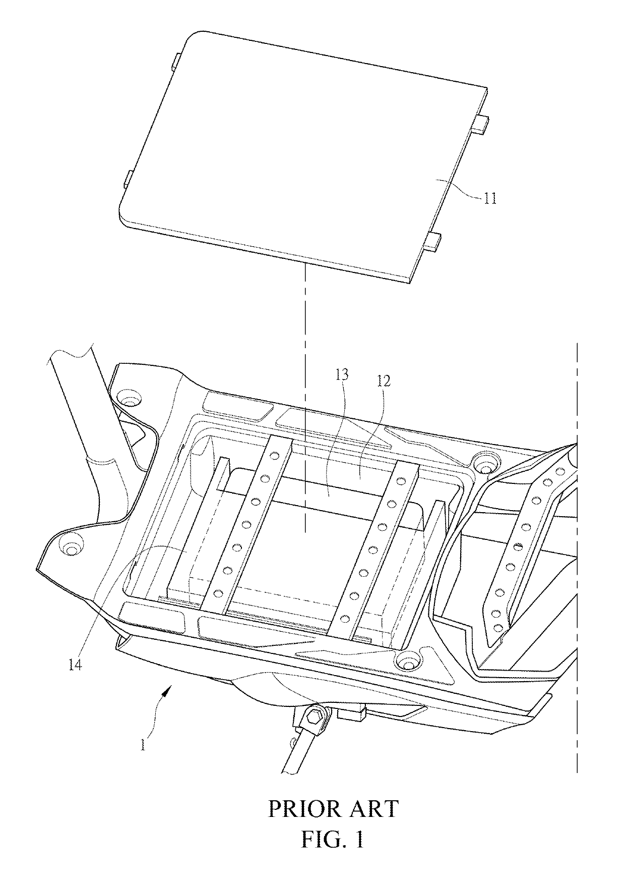 Opening control structure of electric vehicle battery box