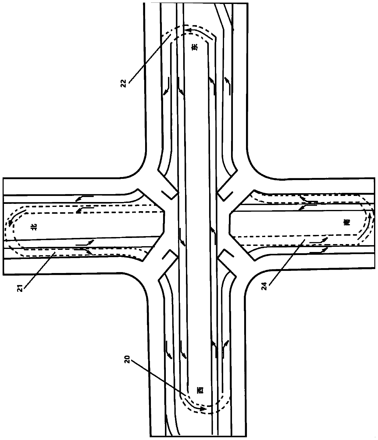 Culvert type three-dimensional traffic system and passing method thereof