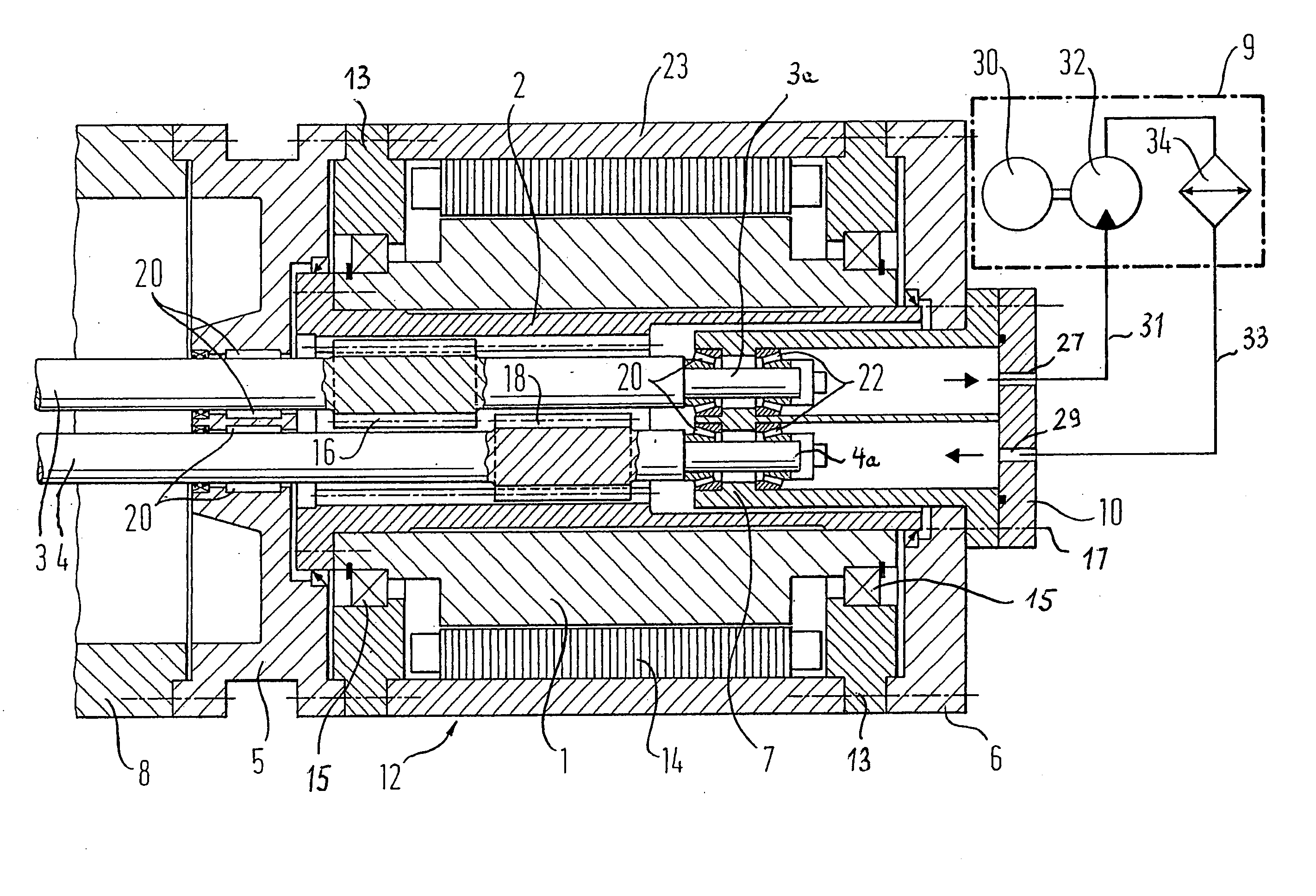 Drive apparatus for a multi-shaft extruder rotating in a same direction
