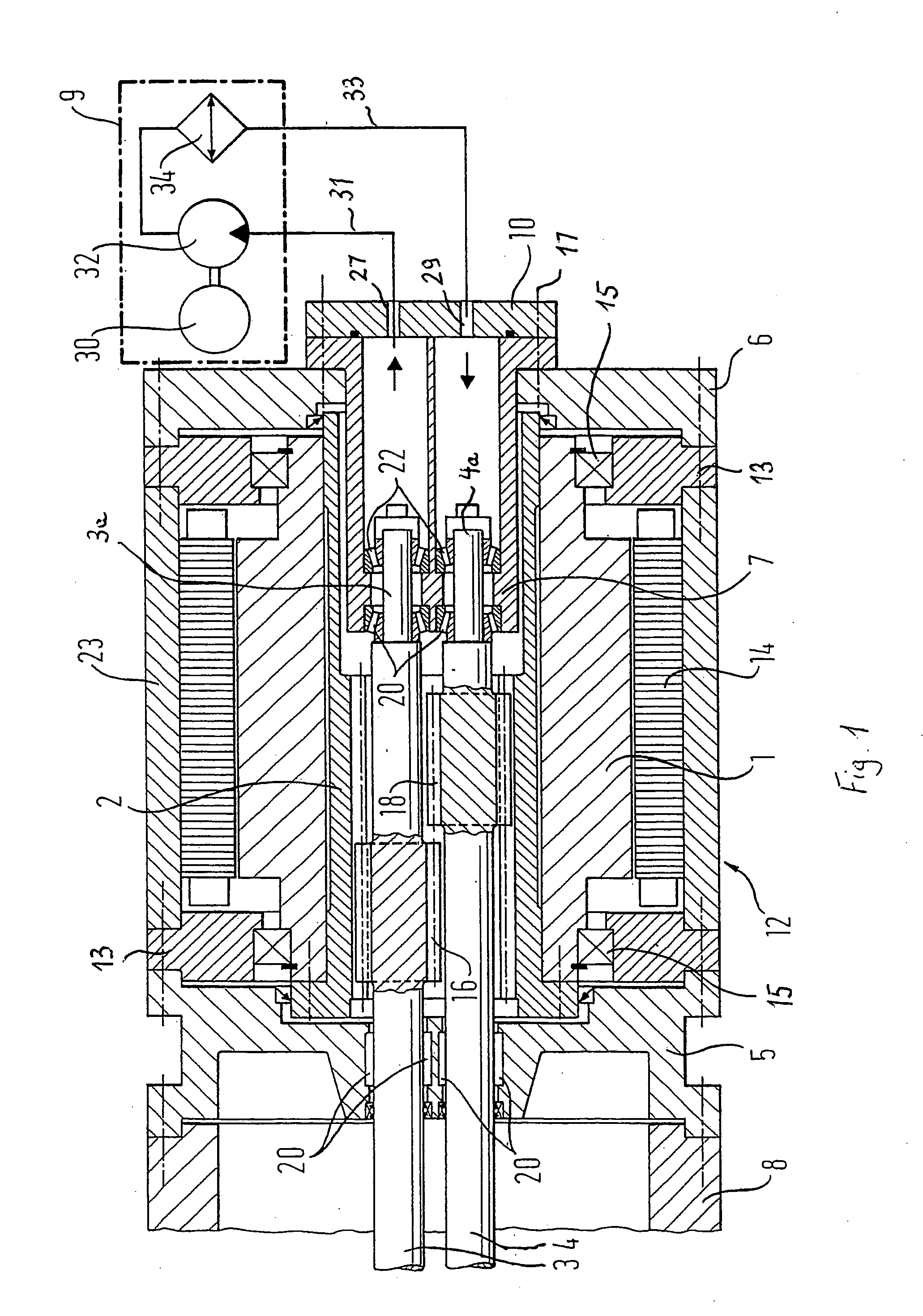 Drive apparatus for a multi-shaft extruder rotating in a same direction