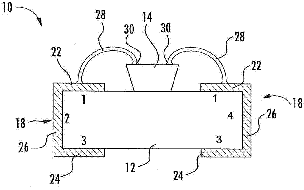 Light emitter components and methods having improved electrical contacts