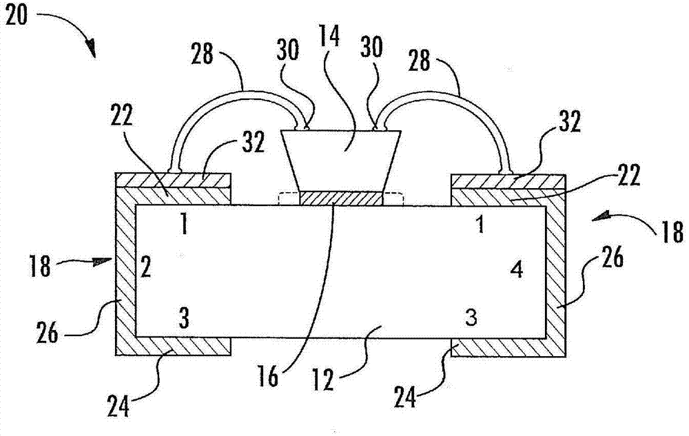 Light emitter components and methods having improved electrical contacts