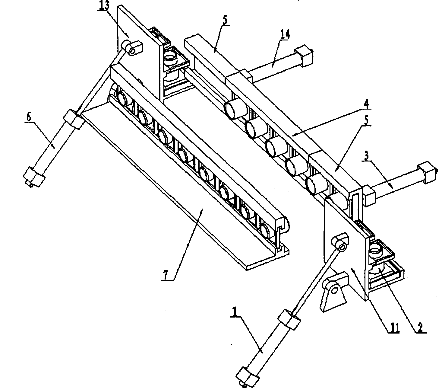 90-degree overturning, mould-opening and closing method of follower fixture and equipment thereof