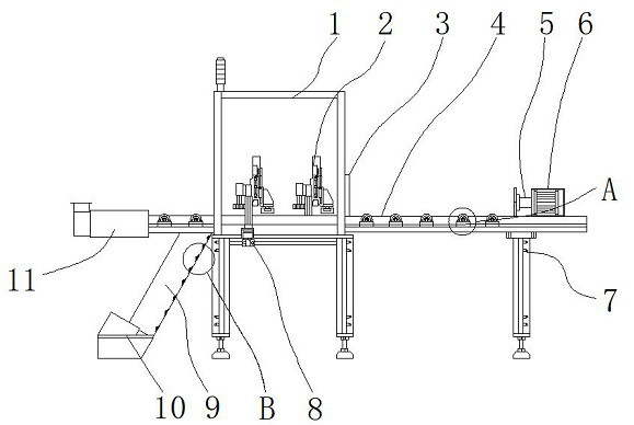 Visual detection device with auxiliary sorting structure for industrial detection