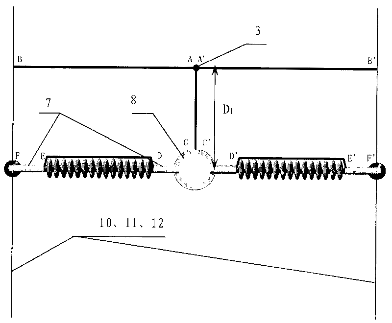 Vertically grounding down-leading method for internal side of composite material tower and tower thereof
