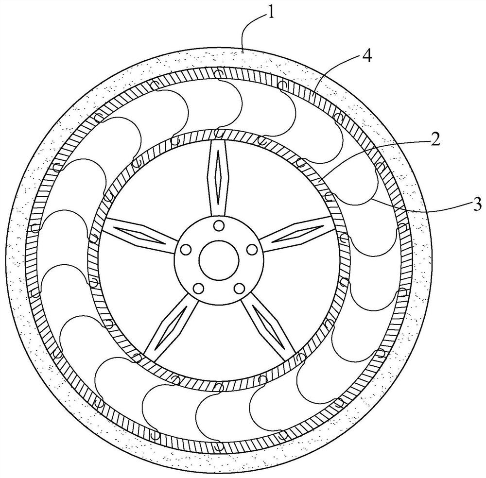 Composite material, airless tire with same and assembly method of airless tire