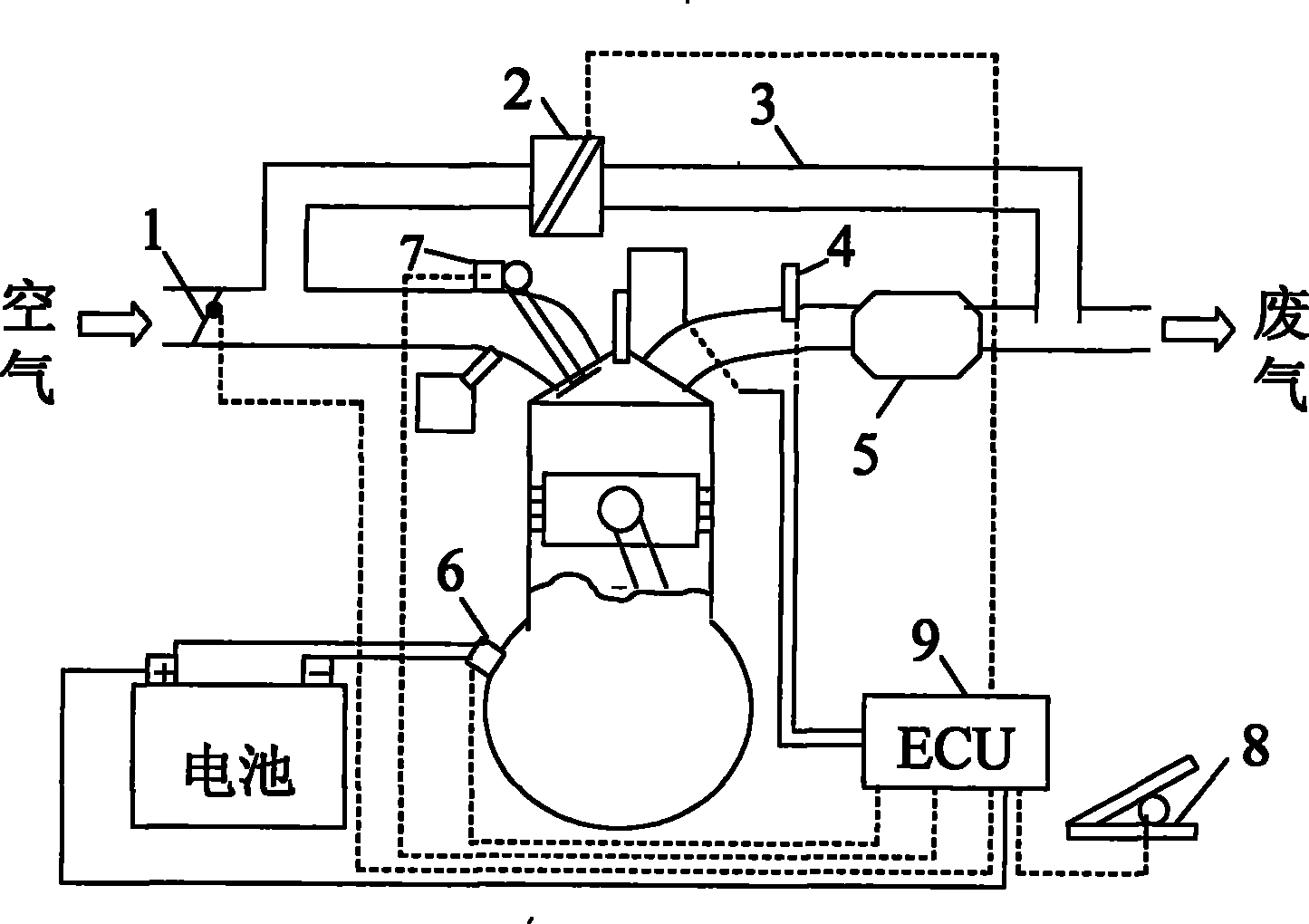 Apparatus for controlling discharge of hydrogen internal combustion engine by thermal exhaust recirculation