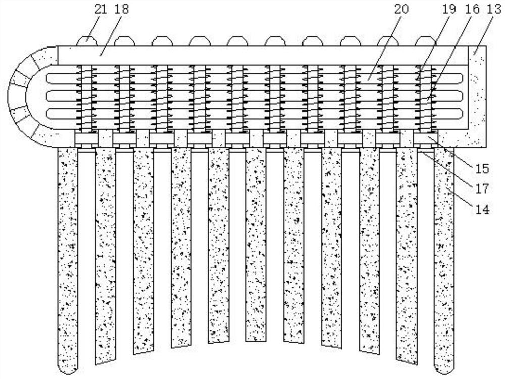 Brush head device of a multifunctional oral care tool