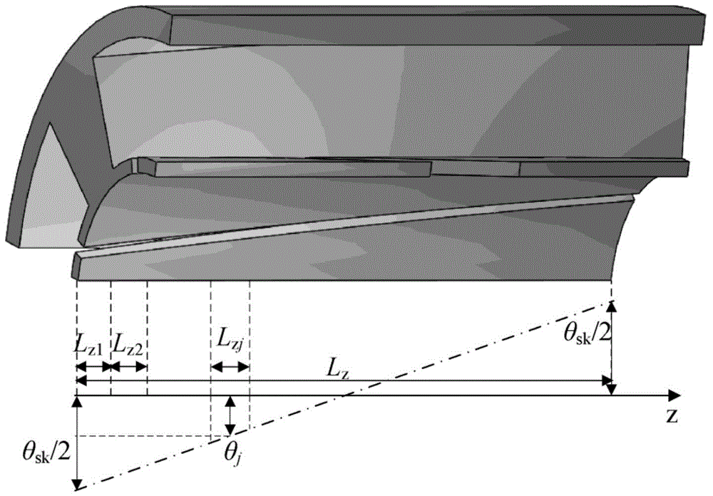 Magnetic field analytic calculating method for surface-mounted permanent magnet motor with tilted trough structure