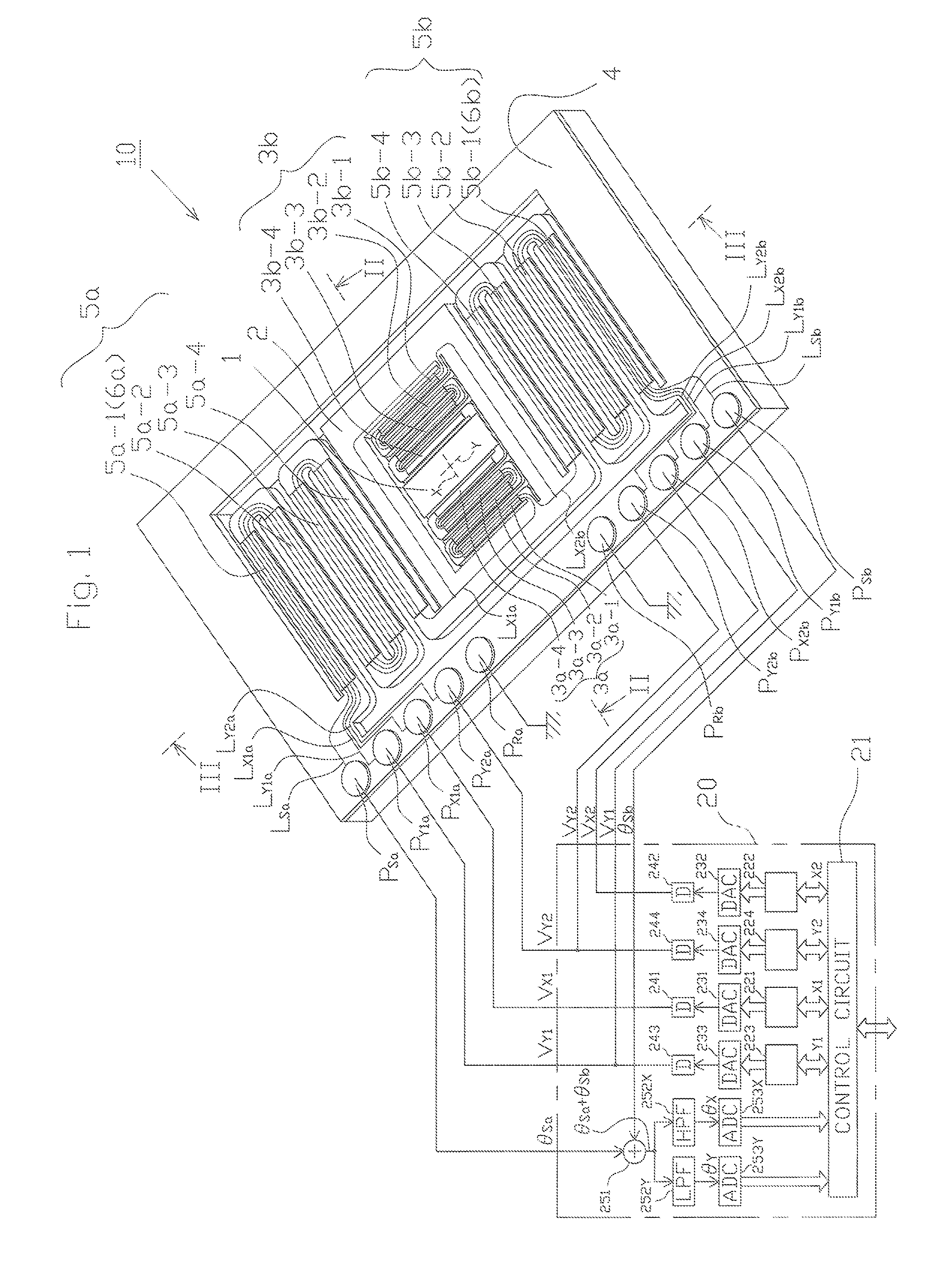 Optical deflector including piezoelectric sensor incorporated into outermost piezoelectric cantilever