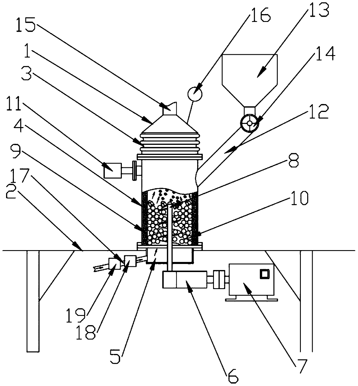 Vertical winnowing pulverizer for zirconium fluidizing chlorination industry