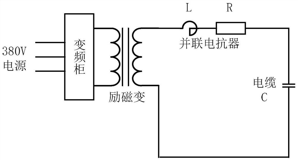 Cable line AC voltage withstand test method and system based on shunt reactor