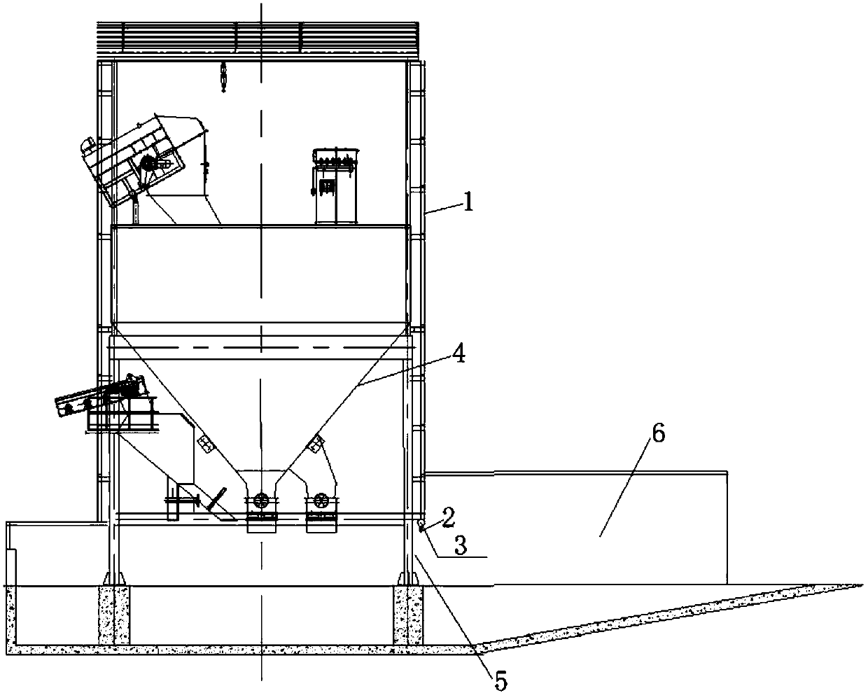 A dust removal device for slag unloading in slag bin or ash unloading in ash store