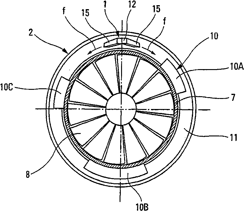 Ventilating air intake arrangement with mobile closing device
