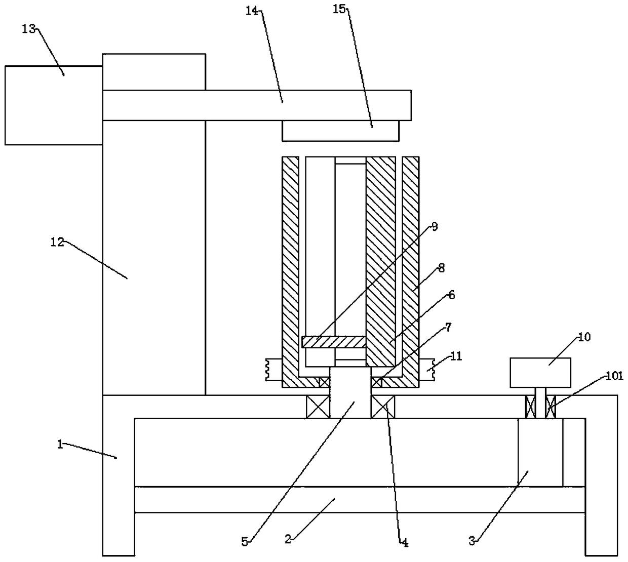 A processing equipment for solar water heater heat preservation water tank with material clamping device